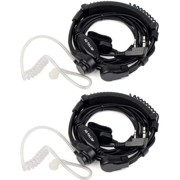 Retevis laryngofon justerbar hörsnäcka Kompatibel med Walkie Talkie RT24 RT27 RT28 RT617 BF-UV-5R BF-888S Kenwood (2st)