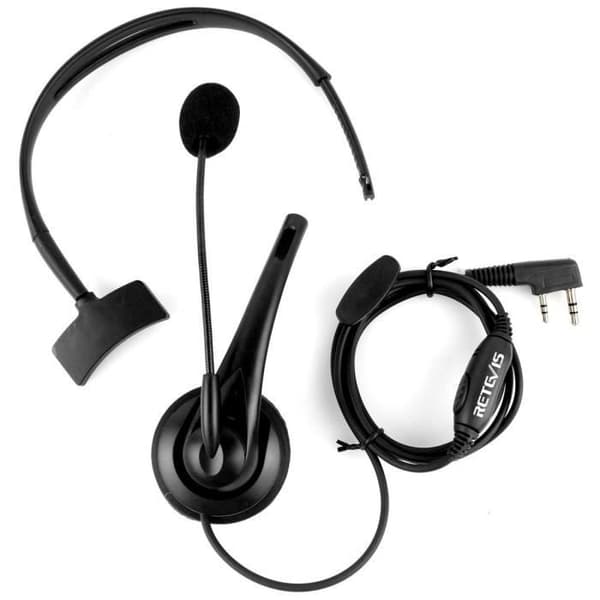 Retevis Headset PTT Mic Öronsnäcka Kompatibel med Walkie Talkies RT24 RT22 RT27 RT3 RT3S RT5 RT5R RT7 H777