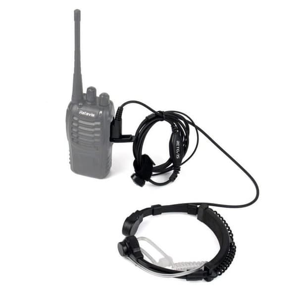 Retevis Laryngophone Justerbar hörsnäcka Kompatibel med Walkie Talkie RT24 RT27 RT28 Baofeng UV-5R BF-888S Kenwood (1st)