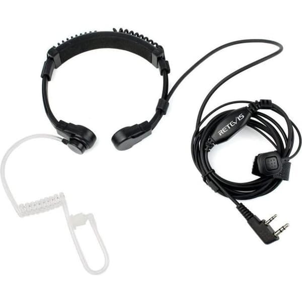 Retevis Laryngophone Justerbar hörsnäcka Kompatibel med Walkie Talkie RT24 RT27 RT28 Baofeng UV-5R BF-888S Kenwood (1st)