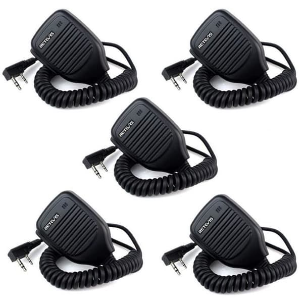 Retevis Walkie Talkie Högtalarmikrofon 2-stift kompatibel med RT24 RT27 RT22 RT21 RT28 Baofeng BF-888S Walkie Talkies (5)