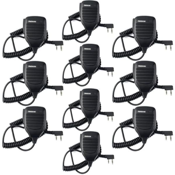 Retevis Walkie Talkie Bärbar högtalarmikrofon med PTT-knapp Kompatibel med RT24 RT21 RT22 RT27 RT5 RT7 Walkie Talkies