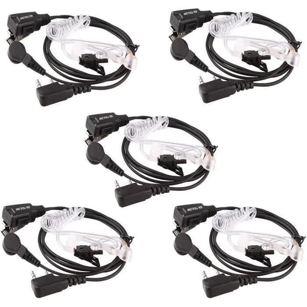 Retevis 2-stifts hörsnäcka Walkie Talkie hörsnäcka Transparent akustisk rör hörsnäcka Kompatibel med Retevis Walkie Talkie (5 st)
