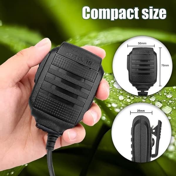 Retevis RS114 Walkie Talkie Högtalarmikrofon IP54 Vattentät 2-stift kompatibel med Retevis RT24 RT27 RT3S RT5R Walkie Talkies