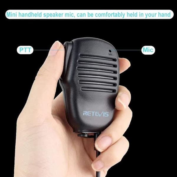 Retevis Mini Walkie Talkie Högtalarmikrofon 2 stift kompatibel med Retevis RT24 RT22 RT622 RT5 RT27 RT46 Walkie Talkies