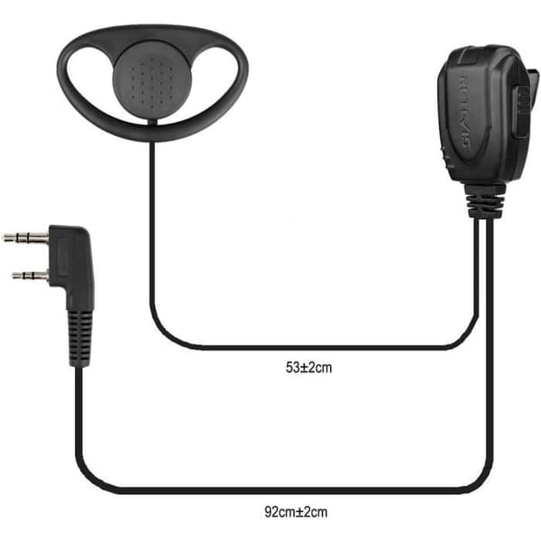 Retevis RE3224 Walkie Talkie hörsnäcka Typ-D 2-stifts headset hörsnäcka Kompatibel med Retevis RT24 RT27 RT22 RT28 Walkie Talkie