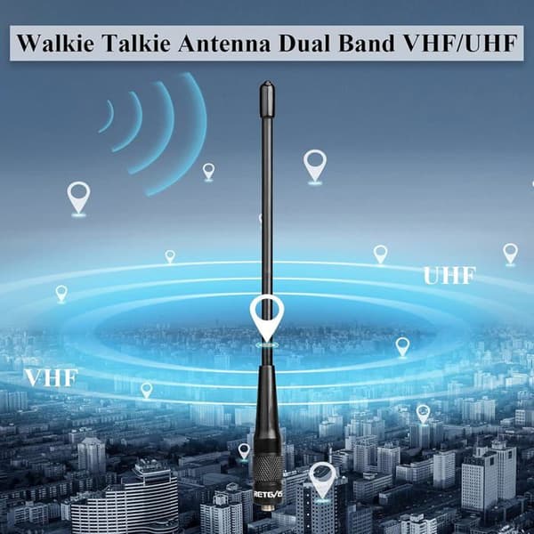 Retevis RHD701 Walkie Talkie Antenn Kompatibel med BF UV-5R plus BF-888S UV-5RA UV-5RB Retevis RT5 RT5R High Gain Antenn (1st)