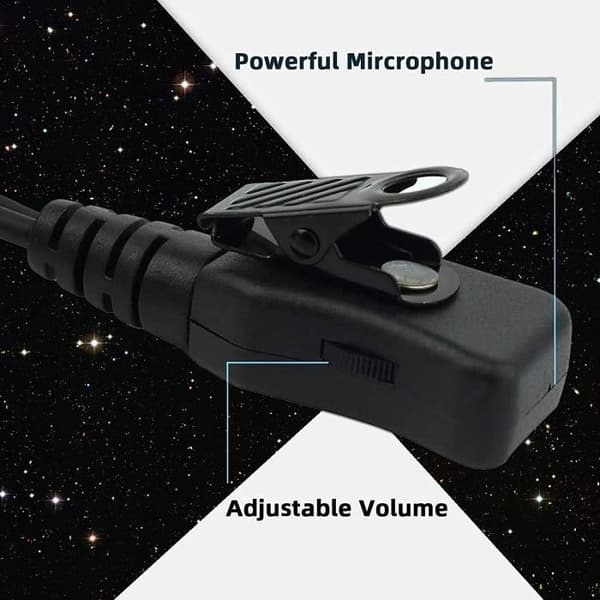 Retevis R111 Walkie Talkie hörsnäcka 2-stifts justerbar volym hörsnäcka typ G headset kompatibelt med walkie talkie RT24 RT22(2 st)