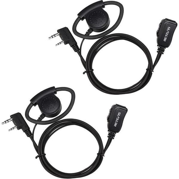 Retevis EEK012 justerbart D-format headset med PTT-mikrofon kompatibel med Kenwood tvåvägsradio BAOFENG UV5R