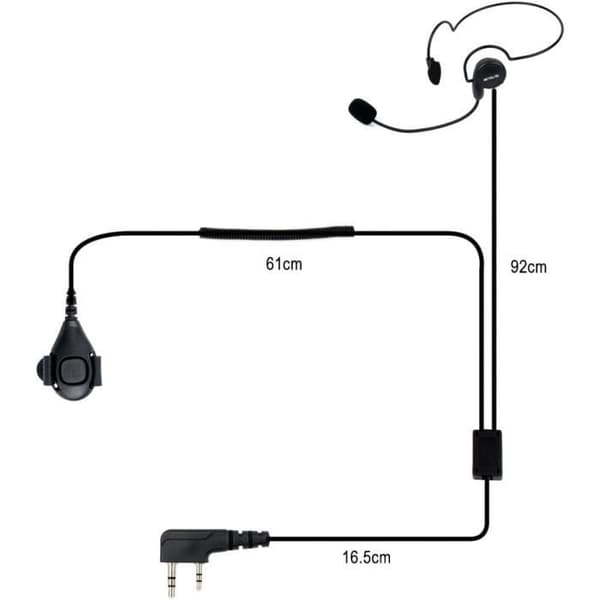 Retevis Walkie Talkie Earpiece 2-stifts headset med PTT kompatibel med Retevis RT24 RT22 RT27 RT28 RT81 Baofeng BF-888s UV-5R