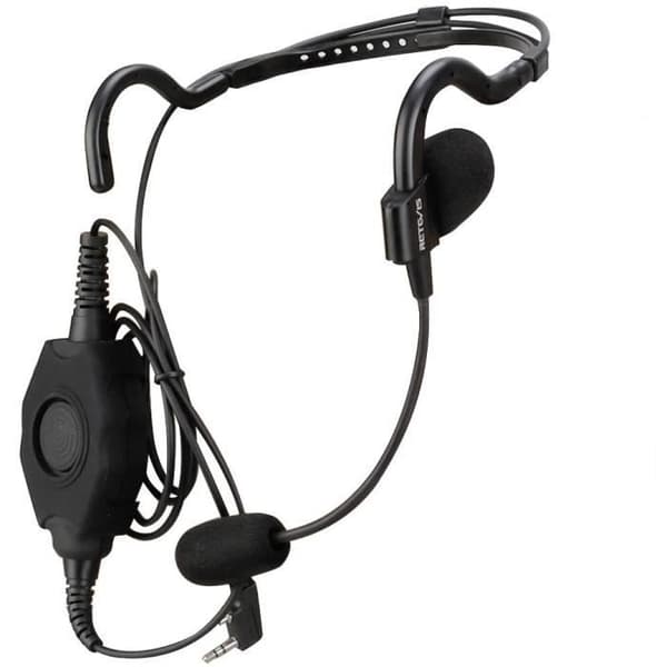 Retevis New EHK006 Walkie Talkie hörsnäcka Kenwood 2-stifts IP54 hörsnäcka bakom huvudet Taktisk headset bommikrofon (1 st)