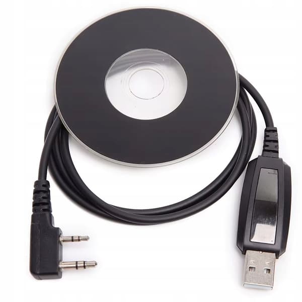 USB-kabel til programmering af Baofeng Kenwood radioer (Jack 2,5 mm + Jack 3,5 mm / USB) med drivere