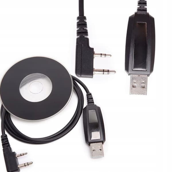 USB-kabel til programmering af Baofeng Kenwood radioer (Jack 2,5 mm + Jack 3,5 mm / USB) med drivere