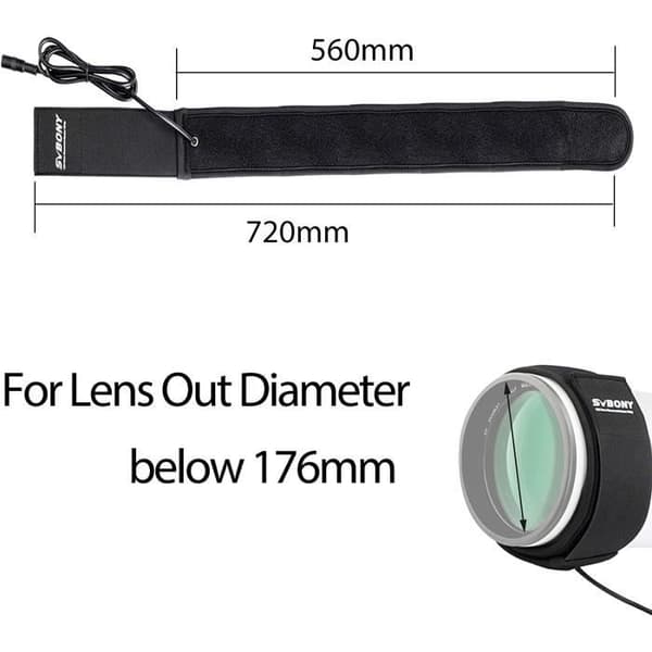 Svbony SV192 Linsevärmare, Varm Linsvärmare för Dagg, 560mm 12V Temperaturregulator Universell Värmeslang