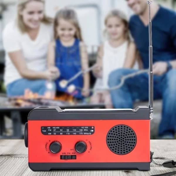 Emergency Radio Disaster Prevention Handvev SOS-ficklampa för solenergigenerering