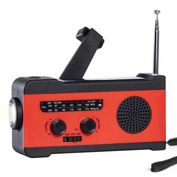 Emergency Radio Disaster Prevention Handvev SOS-ficklampa för solenergigenerering