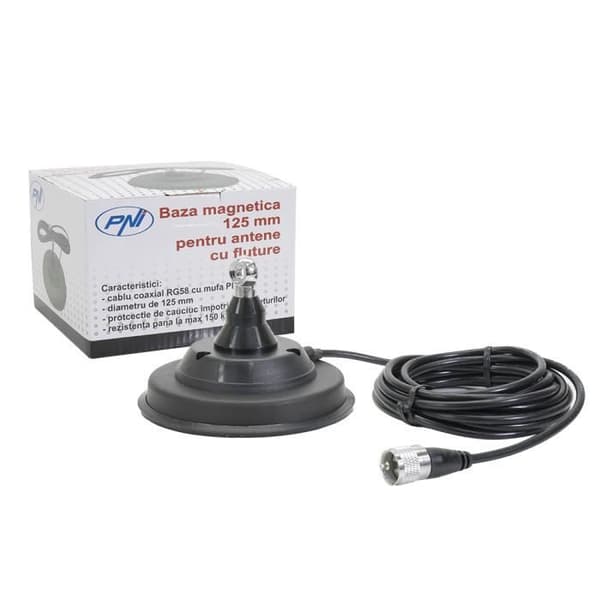 PNI 120 - DV 125 mm magnetisk bas innehåller en 4 m kabel och en PL259-kontakt