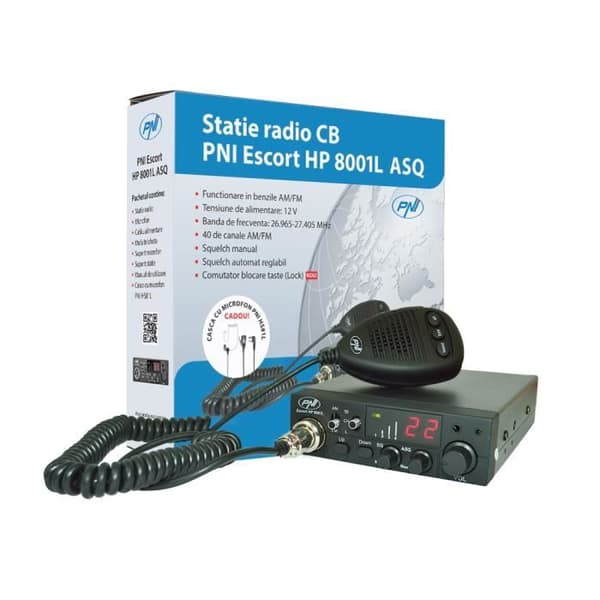 Trådlös Escort CB PNI HP 8001L ASQ inkluderar HS81L mikrofonheadset
