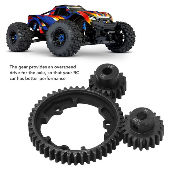 Spur Gear Sæt til Traxxas XO-1 og E REVO 2.0, Holdbar Metal Konstruktion, Kompatibel med Fjernstyrede Biler, Inkluderer 2 Pinioner