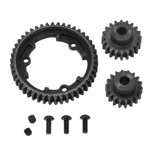 Spur Gear Sæt til Traxxas XO-1 og E REVO 2.0, Holdbar Metal Konstruktion, Kompatibel med Fjernstyrede Biler, Inkluderer 2 Pinioner