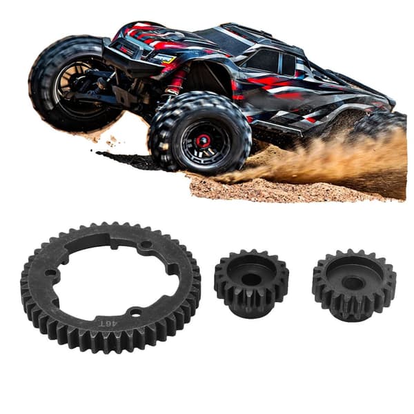Spur Gear Sæt til Traxxas XO-1 og E REVO 2.0, Holdbar Metal Konstruktion, Kompatibel med Fjernstyrede Biler, Inkluderer 2 Pinioner