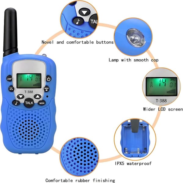 2-pak Walkie-Talkie til børn – 3 km rækkevidde, flere farver tilgængelige