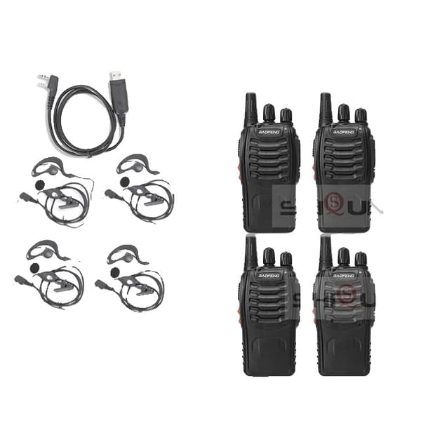 Kävelytyspuhelin, 5W teho, UHF taajuus, 4USB-1Kaapeli-4HD