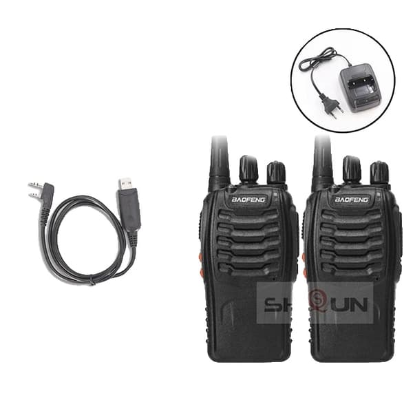 Walkie Talkie, 5W Strøm, UHF Frekvens, 2-1Kabel