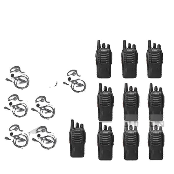 Walkie Talkie, 5W Strøm, UHF Frekvens, 10PCS-10HD-USB
