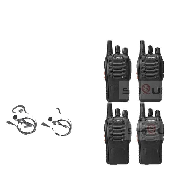 Walkie Talkie, 5W Strøm, UHF Frekvens, 4USB-4Headsets