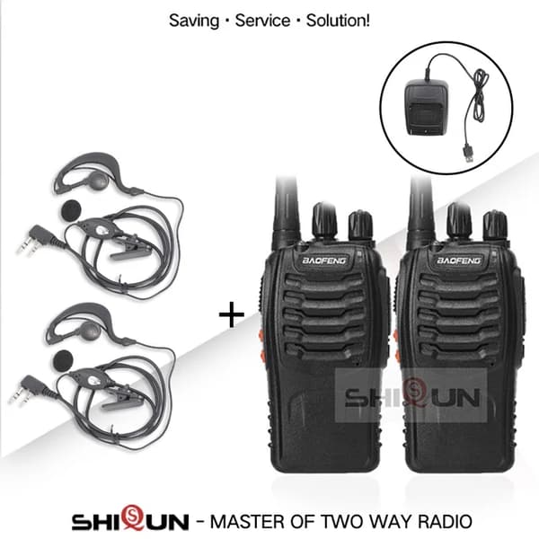 Walkie Talkie, 5W Strøm, UHF Frekvens, 2USB