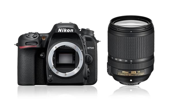 Nikon D7500 + AF-S DX NIKKOR 18-140 VR, 20,9 MP, 5568 x 3712 piksler, CMOS, 4K Ultra HD, Berøringsskjerm, Sort