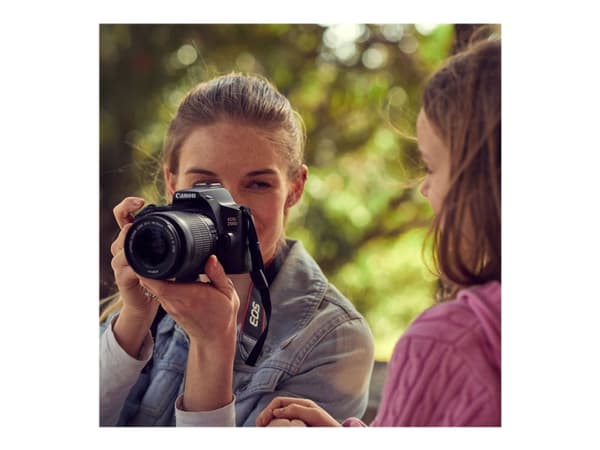 Canon EOS 250D - Digitalkamera - SLR - 24.1 MP - APS-C - 4 K / 25 fps - 3x optisk zoom EF-S 18-55 mm IS STM lins - Wi-Fi, Bluetooth - svart