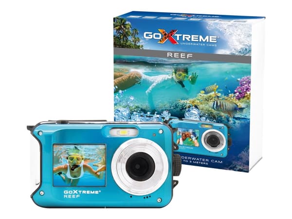 Easypix GoXtreme Reef - Digitalkamera - kompakt - 8.0 MP / 24.0 MP (interpolert) - 1080 p - under vannet inntil 3 m - blå