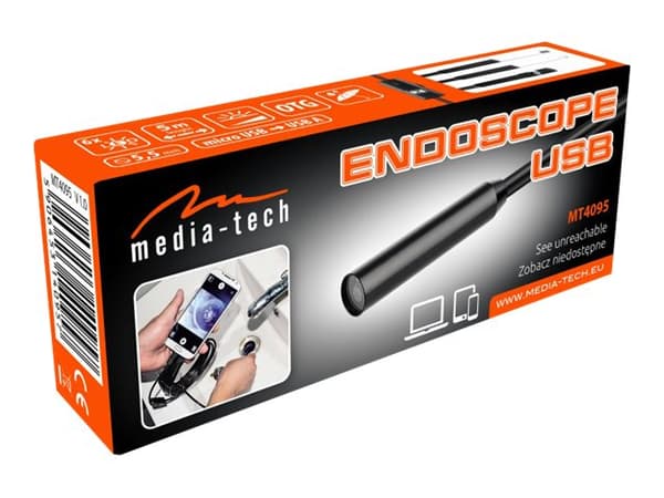 Media-Tech MT4095 - Endoskop - håndholdt - støv-/vanntett - farge - 640 x 480 - USB - DC 5 V