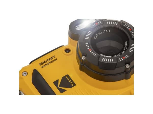 Kodak PixPro, 16 MP, 1920 x 1080 piksler, 1/2.7", BSI CMOS, 4x, Gult