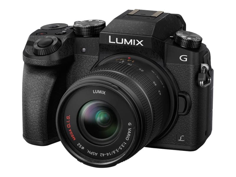 Panasonic Lumix G DMC-G70KA - Digitalkamera - spegellöst - 16.0 MP - Fyra tredjedelar - 4 K / 25 fps - 3x optisk zoom 14-42 mm lins - Wi-Fi - svart