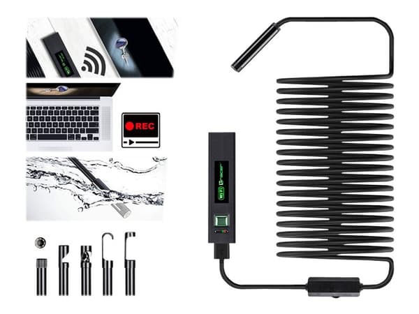 Tracer HardWire - Endoskop - handdator - vattenfast - färg - 1600 x 1200 - trådlös - Wi-Fi - USB - AVI