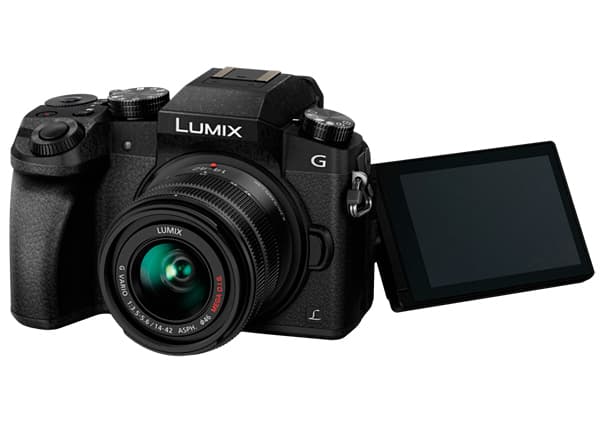 Panasonic Lumix DMC-G7 + G VARIO 14-42mm, 16 MP, 4592 x 3448 pixlar, Live MOS, 4K Ultra HD, Pekskärm, Svart