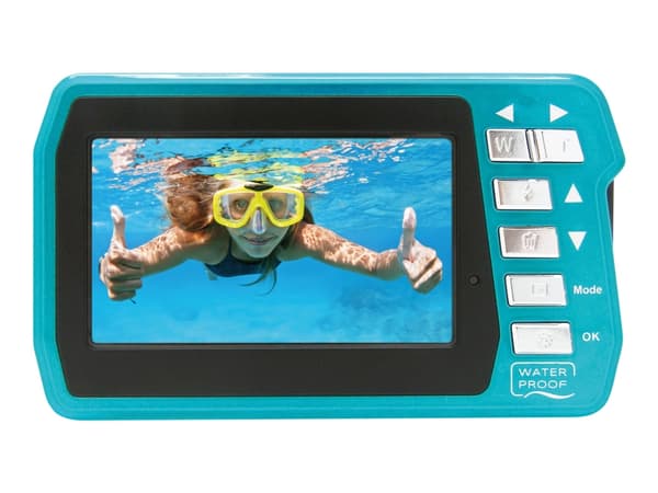 Easypix Aquapix W3048 Edge - Digitalkamera - kompakt - 13.0 MP / 48.0 MP (interpolert) - 4K / 10 fps - under vannet inntil 3 m - isblå