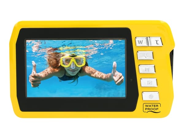 Easypix Aquapix W3048 Edge - Digitaalikamera - kompakt - 13.0 MP / 48 MP (interpoleret) - 4K / 10 fps - jaervands op til 3 m - gul