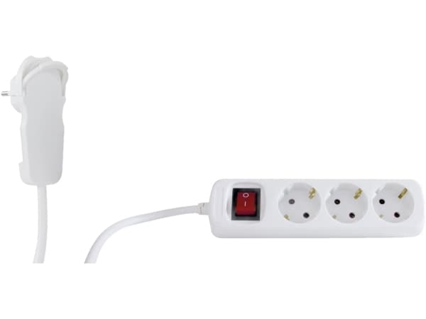 REV Multiple Socket Outlet 3 times 5m white + switch