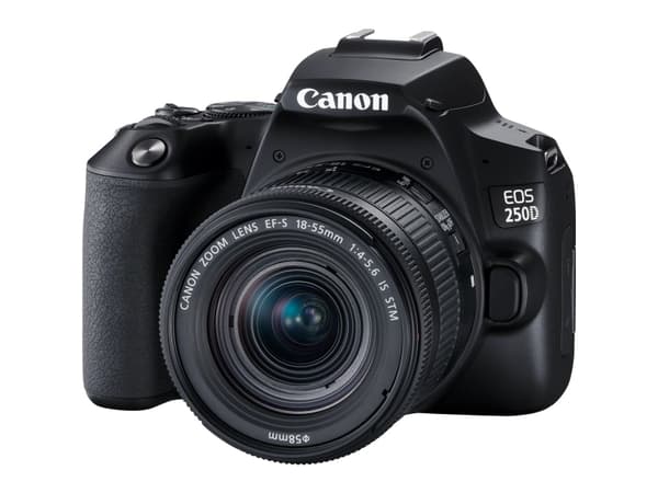Canon EOS 250D, 24,1 MP, 6000 x 4000 pikseliä, CMOS, 4K Ultra HD, Kosketusnäyttö, Musta