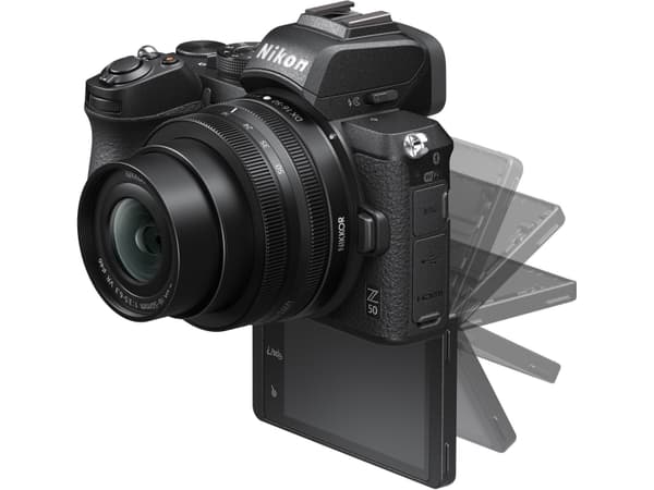 Nikon Z 50 + 16-50mm+ 50-250mm, 20,9 MP, 5568 x 3712 piksler, CMOS, 4K Ultra HD, Berøringsskjerm, Sort