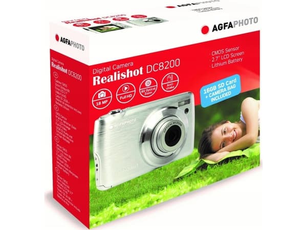 AgfaPhoto digitalkamera Agfa digitalkamera Agfaphoto Dc8200 18mp 8x zoom / sølv