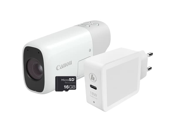 Canon PowerShot ZOOM - Essential Kit - digitalkamera - kompakt - 12.1 MP - 1 080 p / 30 fps - 4x optisk zoom - Wi-Fi, Bluetooth - vit