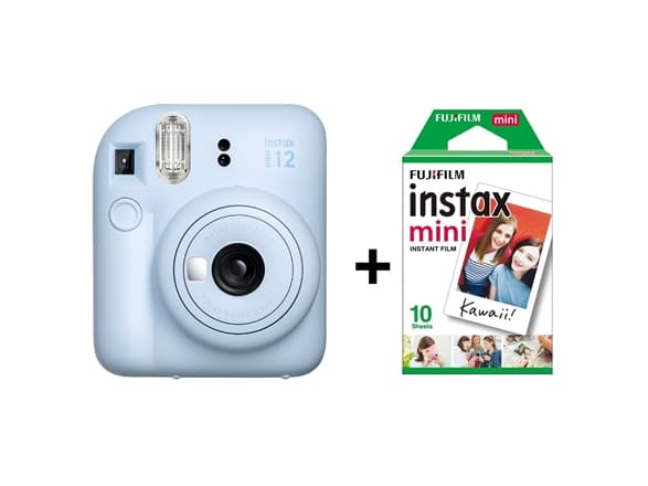 Pikakamera instax mini 12 PASTEL BLUE+instax mini glossy (10pl)