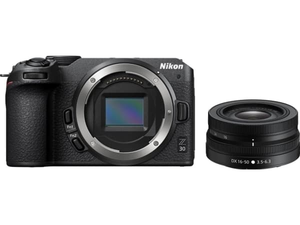Nikon Z 30 + 16-50 VR, 20,9 MP, 5568 x 3712 piksler, CMOS, 4K Ultra HD, Berøringsskjerm, Sort