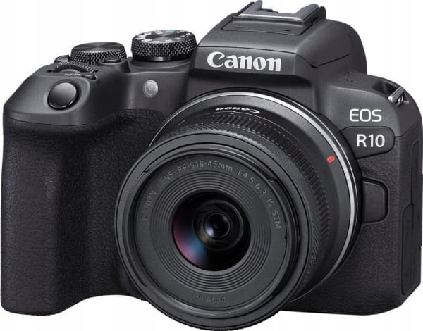 Canon EOS R10 + RF-S 18-45 mm F4.5-6.3 IS STM (F/4.5-6.3 IS STM) + monteringsadapter EF-EOS R Sort