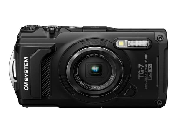 Olympus Tough TG-7 - Digitalkamera - kompakt - 12.0 MP - 4 K / 30 fps - 4x optisk zoom - Wireless LAN, Bluetooth - undervatten upp till 15 m - svart